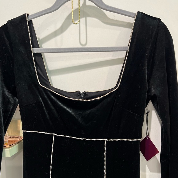 Black Velvet and Diamond Dress - Picture 2 of 5